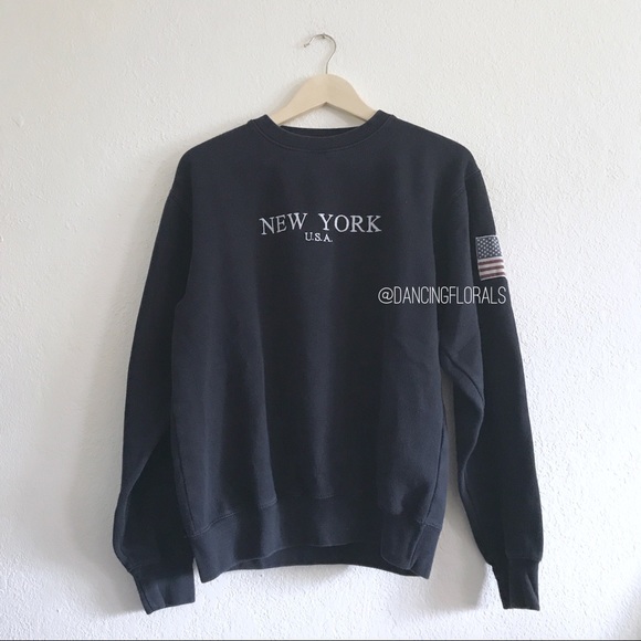 Brandy Melville Sweaters - Brandy Melville navy New York Flag Sweater